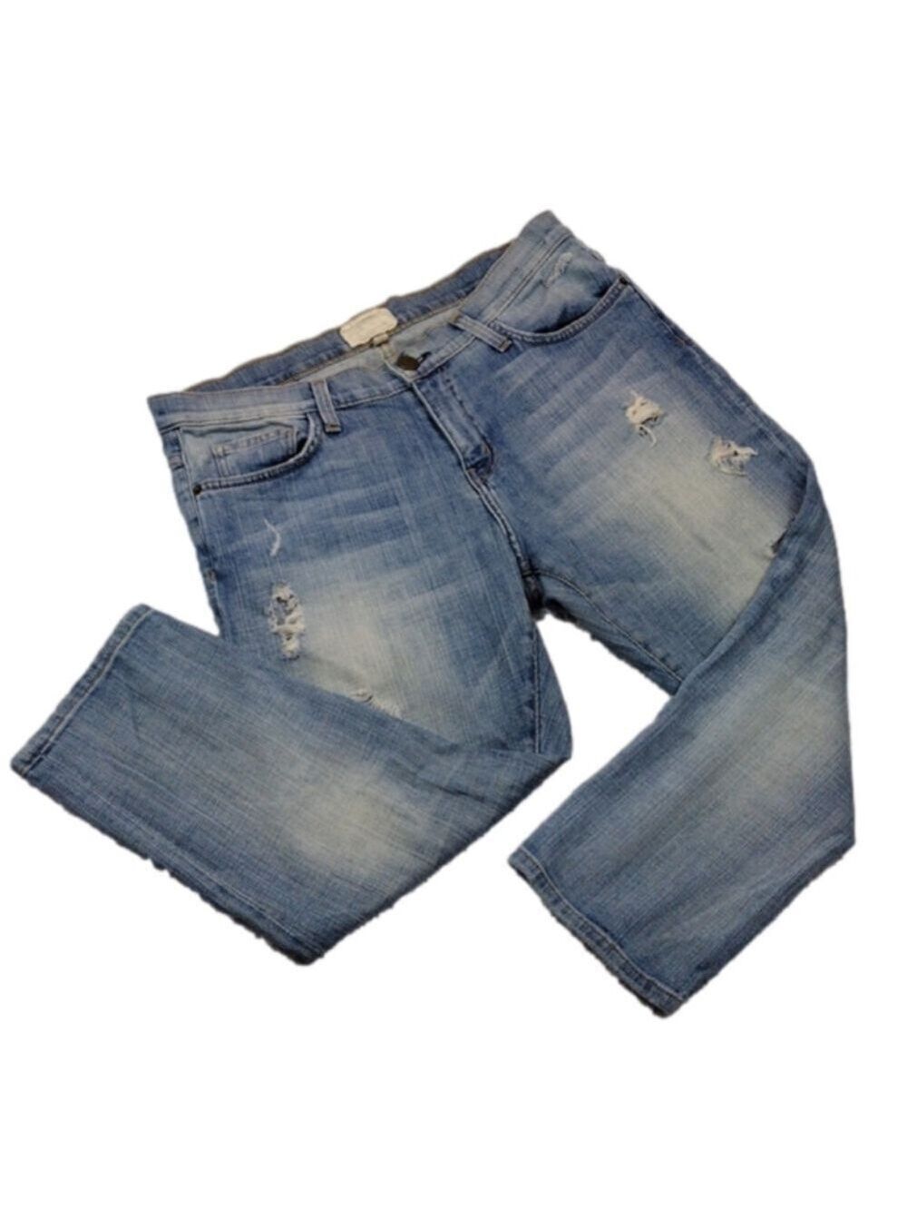 Current/Elliott The Skinny Boy Mississippi Destroy Wash Mid Rise Denim Jeans